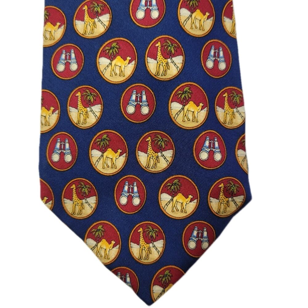 Safari Navy Silk Tie by Salvatore Ferragamo